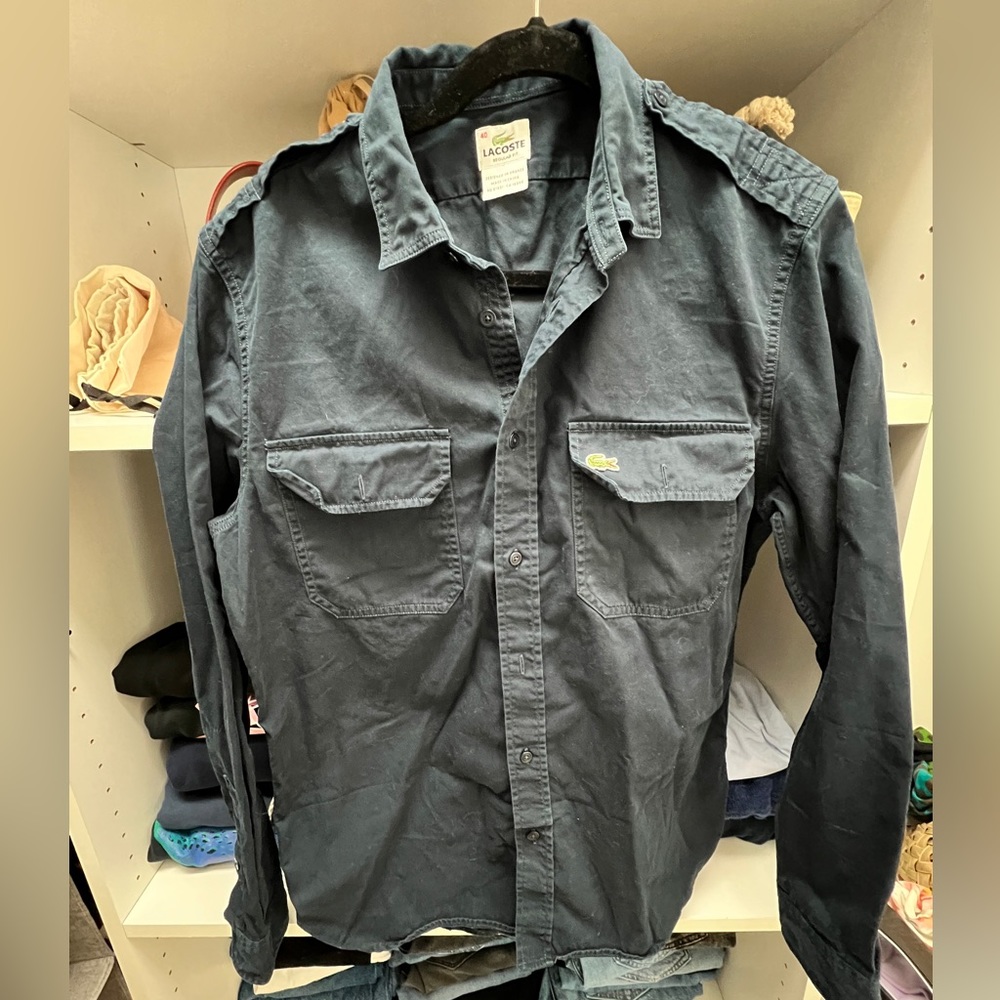 Men’s Navy Lacoste Button Down Shirt